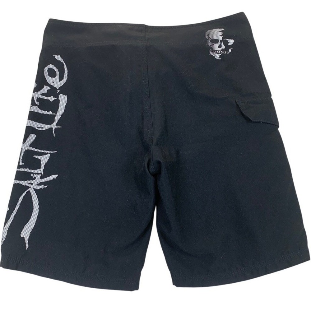 Salt Life Mens Board Shorts 34 Black Skull Cargo Surf Skate Fishing Beach Coast